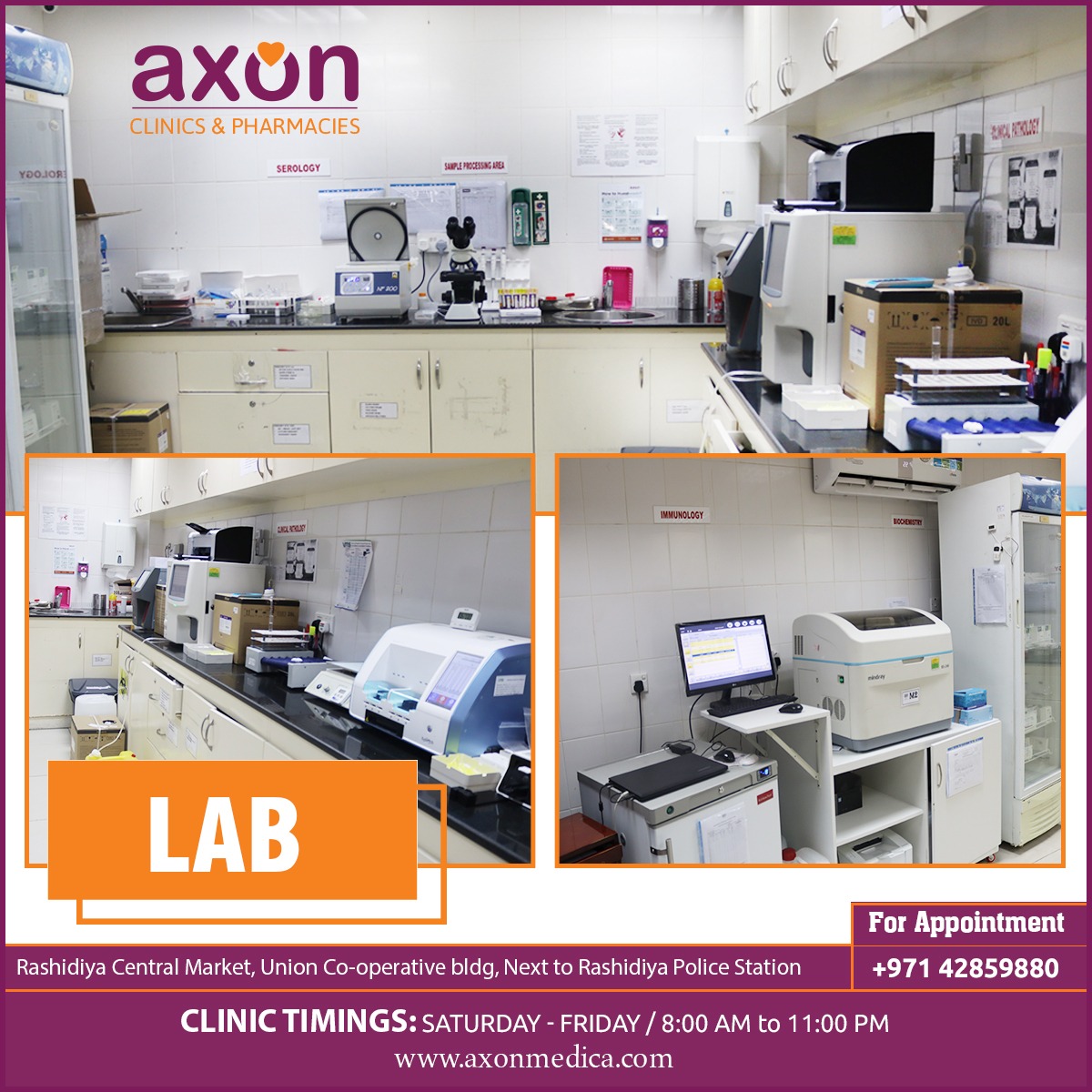 Axon Medica Polyclinics Hospital Care Al Rashidiya Dubai