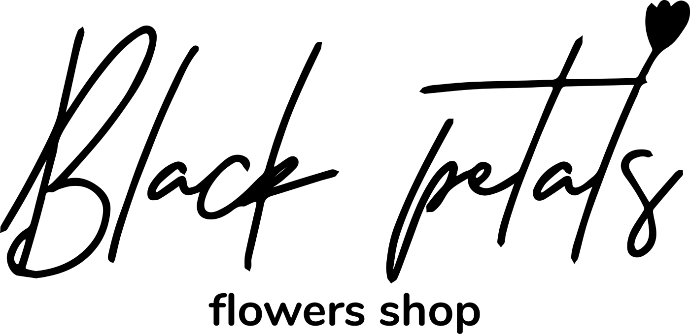 Black Petals Flowers Logo