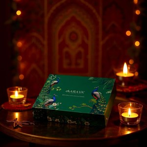 AARAYA® Premium Diwali Chocolate Gift Box – Peacock Green Edition