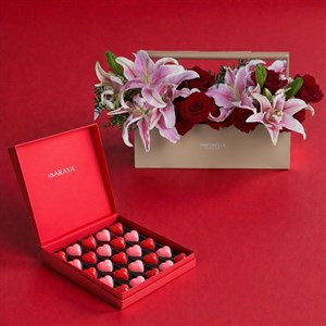 Valentine’s Chocolate & Flower Luxury Gift Set