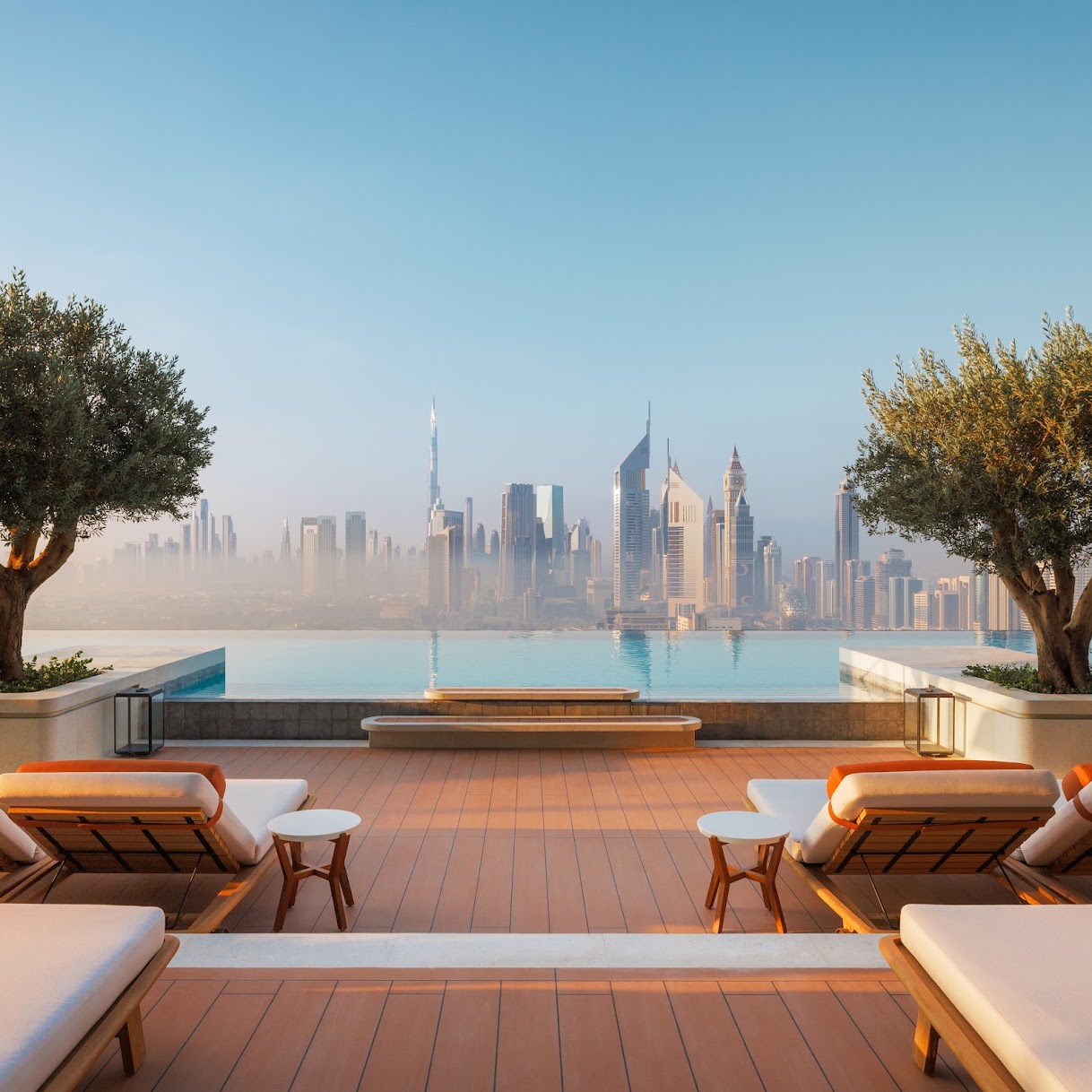 Tapasake infinity pool et skyline de Downtown Dubai